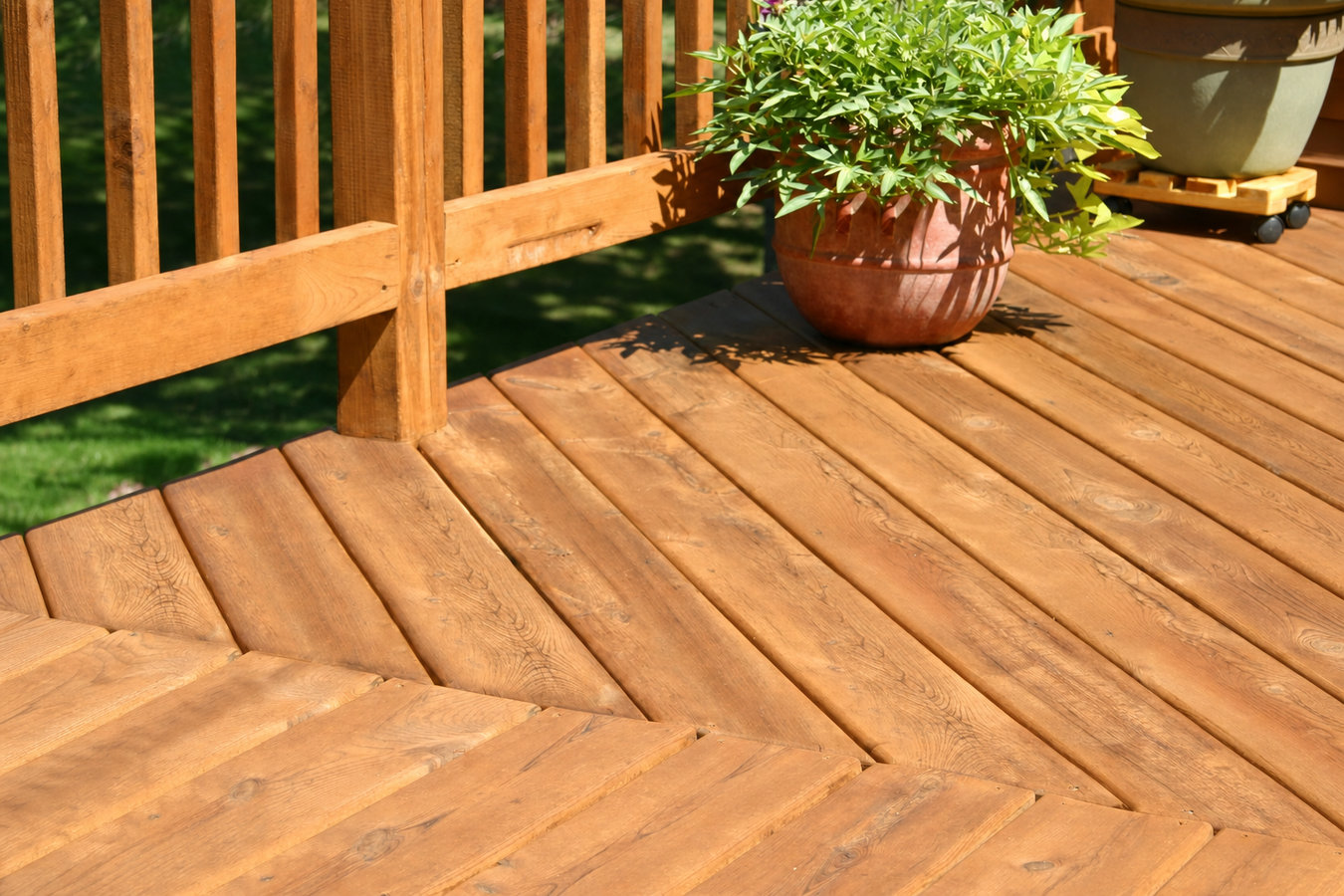 Deck staining and sealing